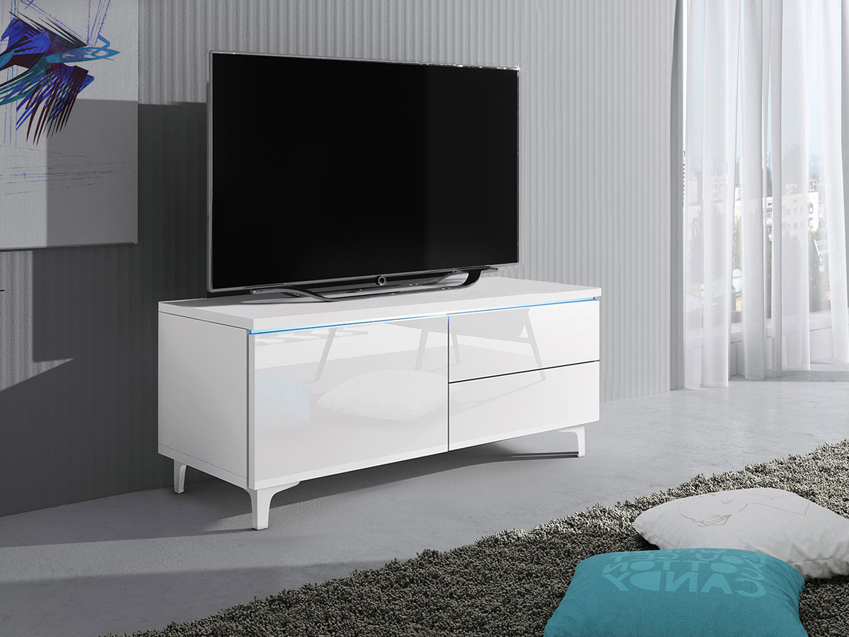 TV komoda Uva III (Belo + Sjajno belo)