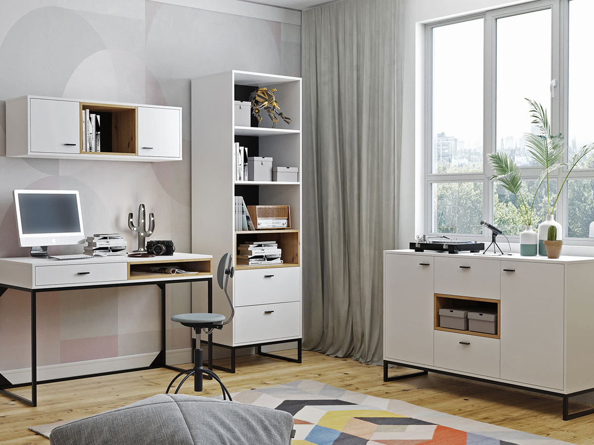 Zidni ormarić Baltesi 111 (Belo + Zanatski hrast)