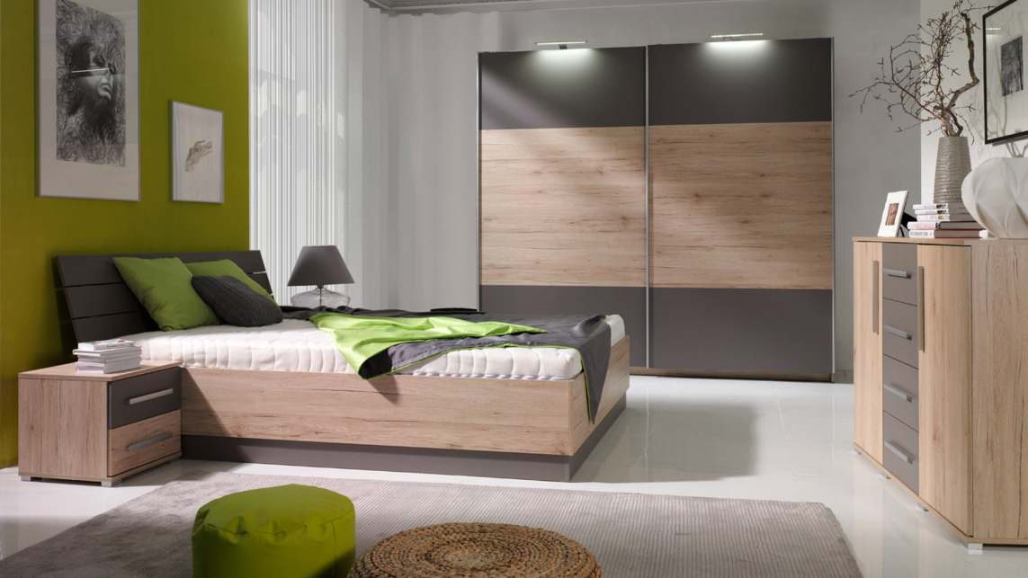 Komoda Murrieta 148 (Hrast San Remo + Sivo)