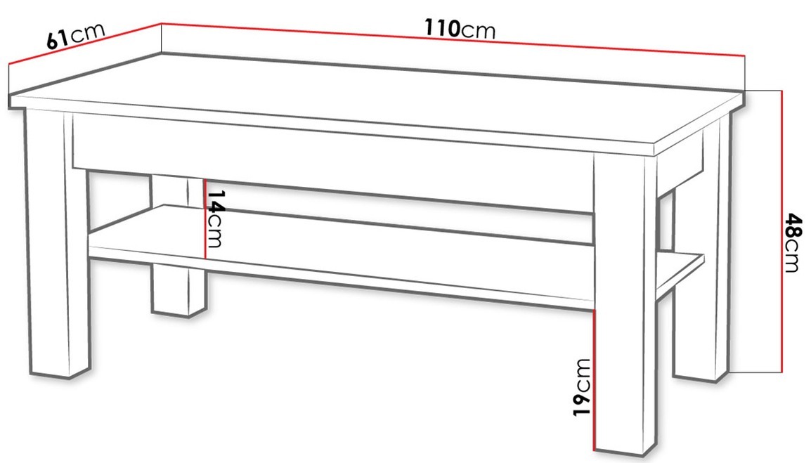 Stočić za kafu Melfeli 116 (Sonoma hrast)