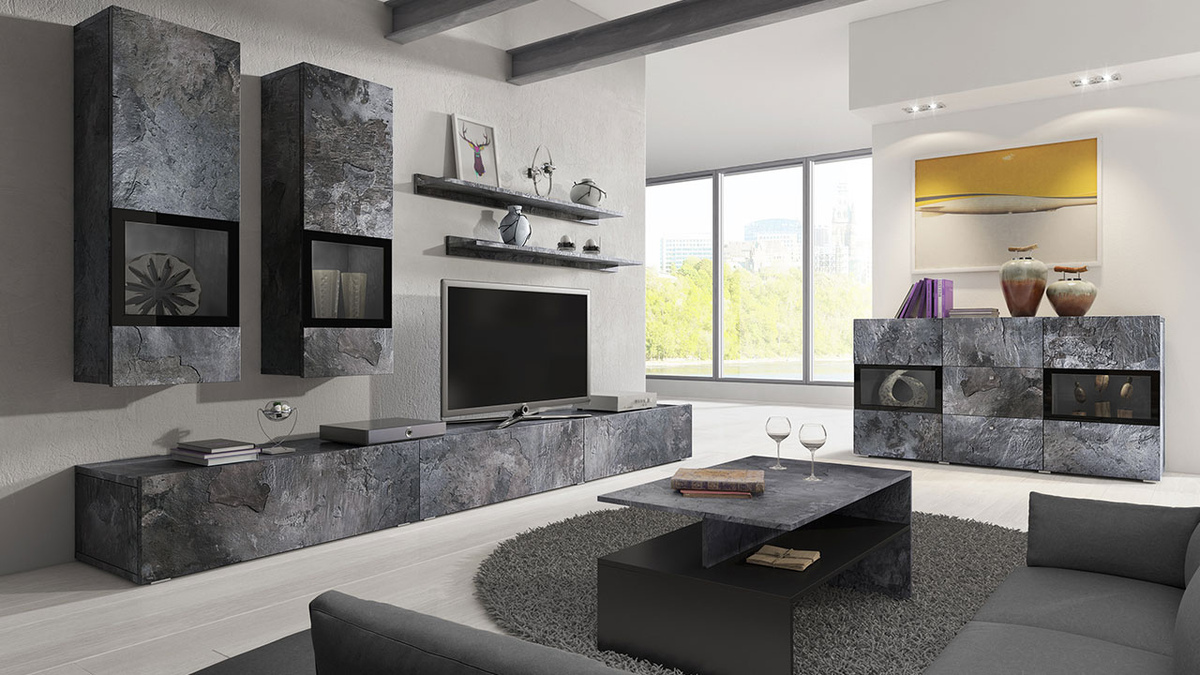 Set za dnevnu sobu Serodeu 100 (Tamni beton)