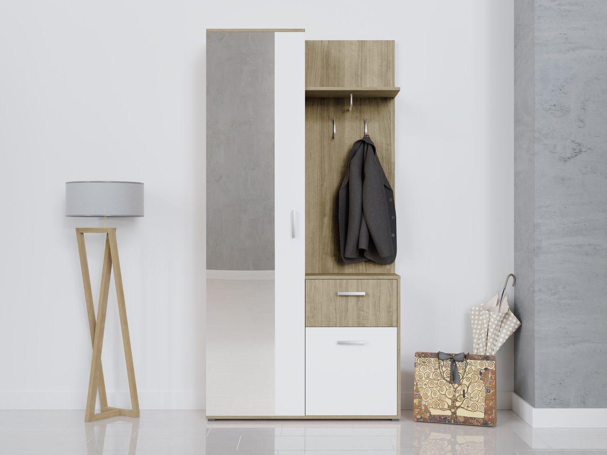 Set za hodnik Stanton 103 (Sonoma hrast + Belo)