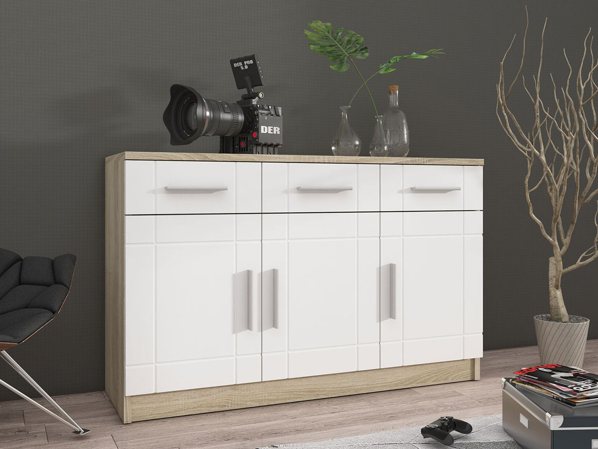 Komoda Tucson 145 (Sonoma hrast + Belo)