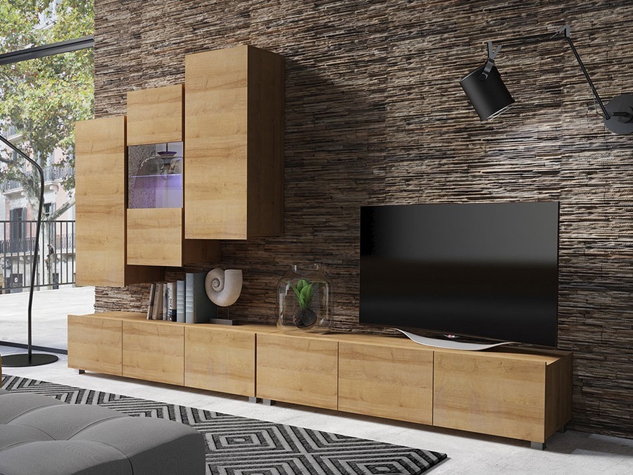 Set za dnevnu sobu Tivdalu 133 (Zlatni hrast)