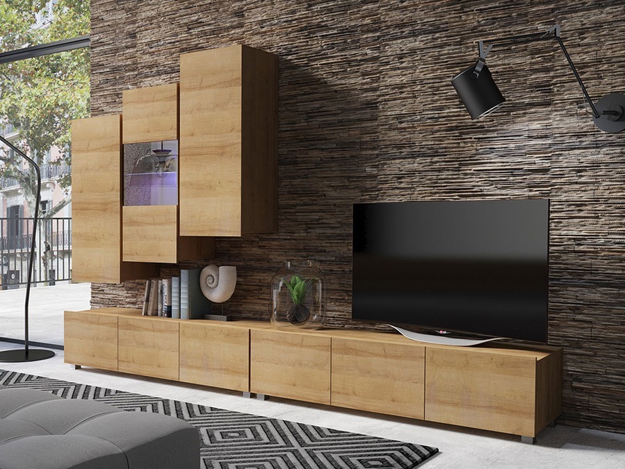 Set za dnevnu sobu Tivdalu 133 (Zlatni hrast)