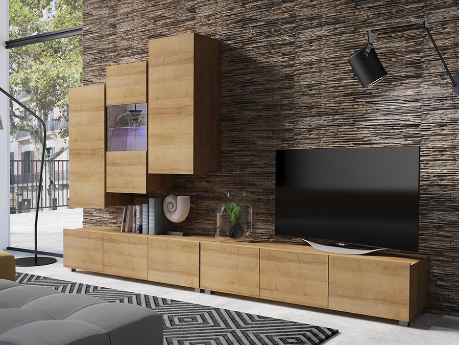 Set za dnevnu sobu Tivdalu 133 (Zlatni hrast)