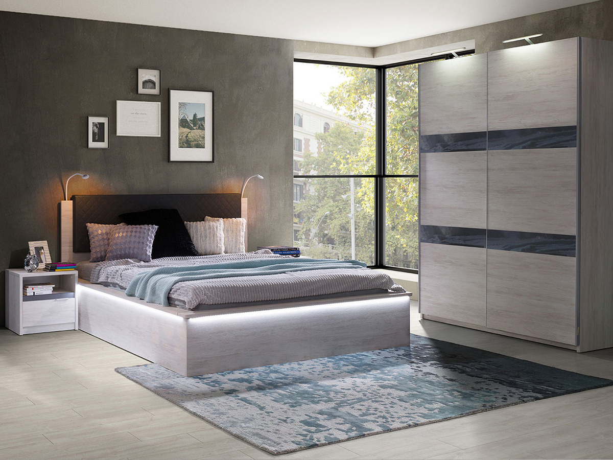 Krevet Fivelbo 105 (Manastirski hrast + Soft Pik 011)