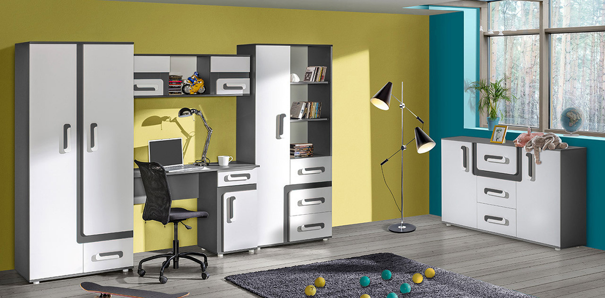 Komoda Aviseve 102 (Antracit + Belo)