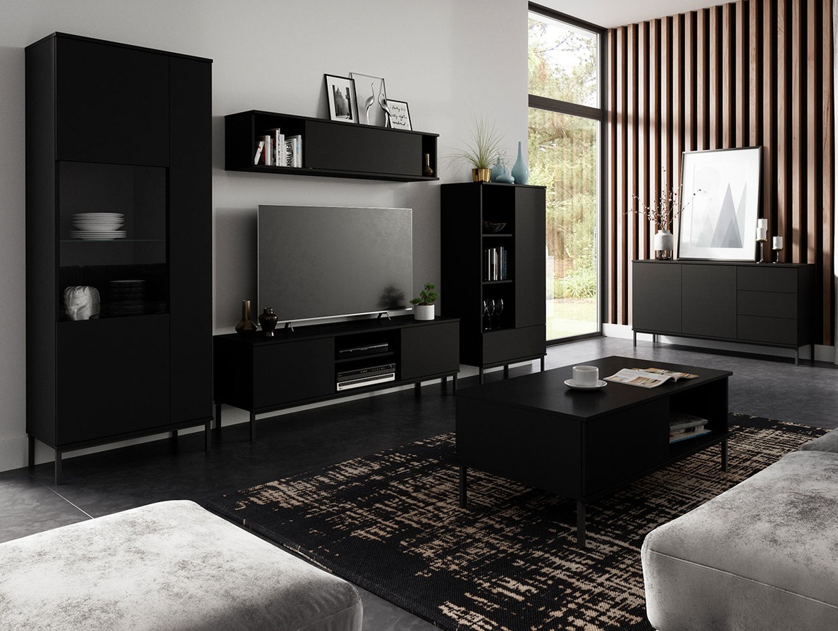 Set za dnevnu sobu Lomsore 107 (Crno)