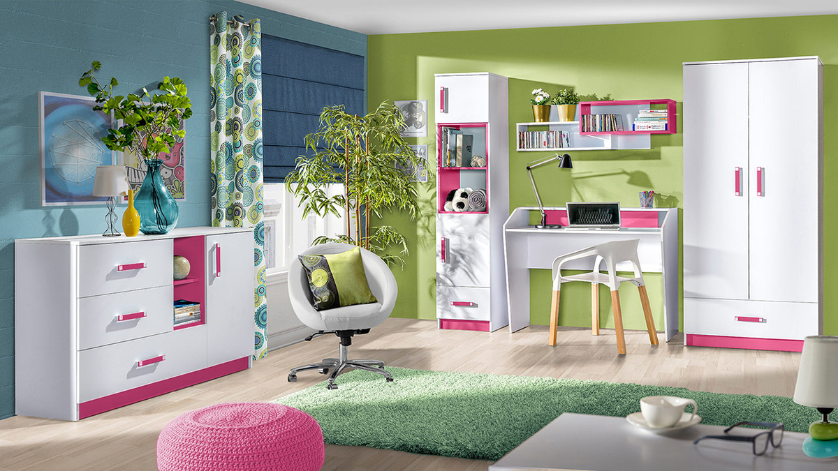 Komoda Sorviru 101 (Belo + Roza)