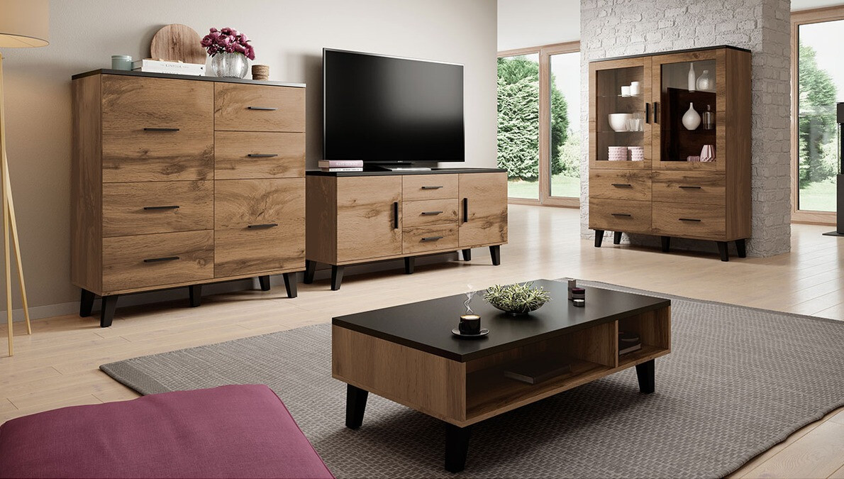 Komoda Larfloi 104 (Hrast Votan + Crno)