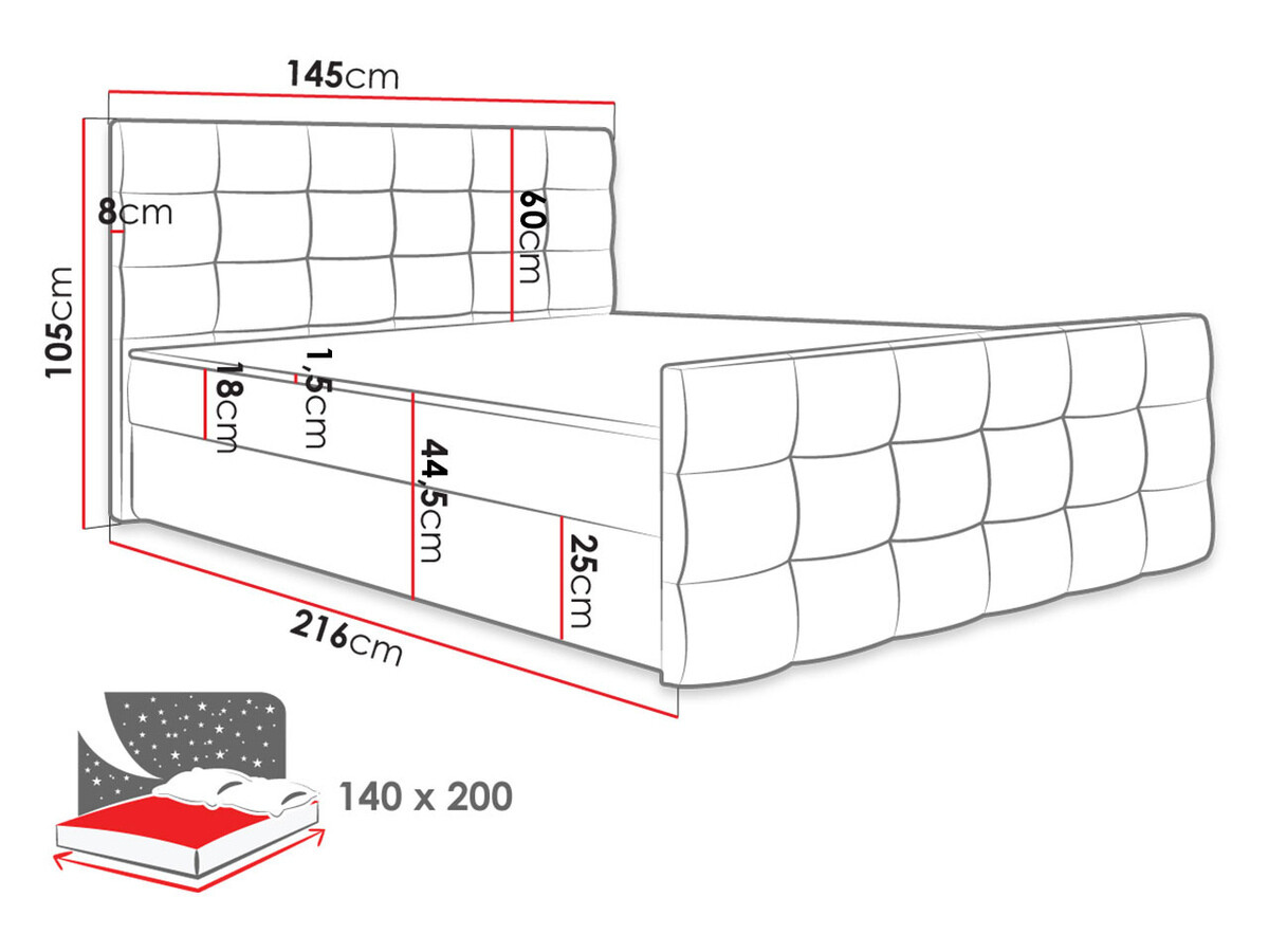Boxspring krevet Memphis 118 (Rico 20)