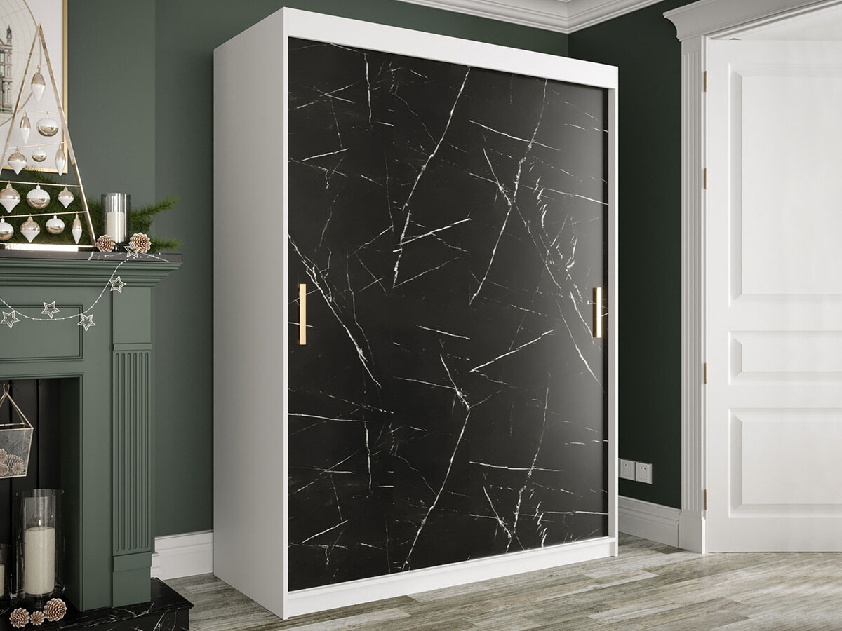 Ormar Hartford 248 (Mat belo + Crni mermer)