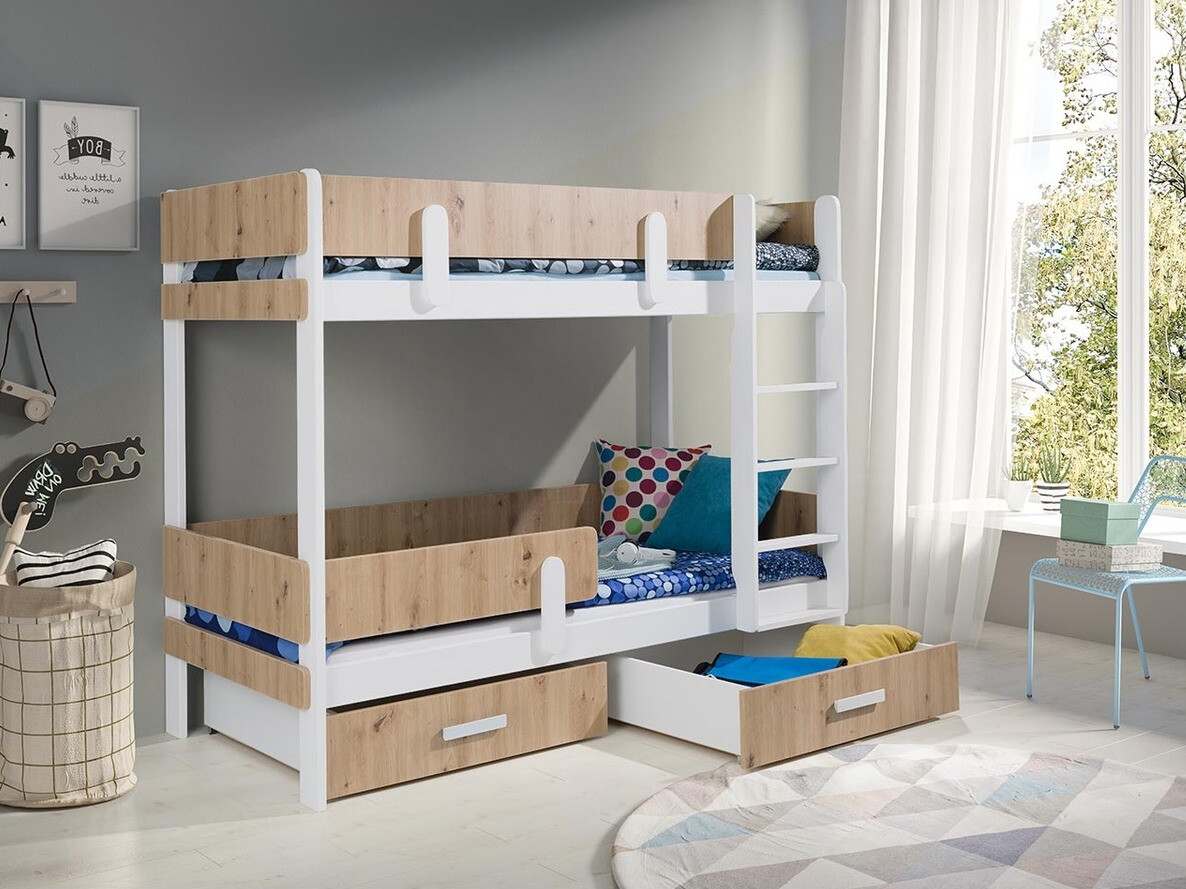 Krevet na sprat Henderson 144 (Belo + Artisan hrast)