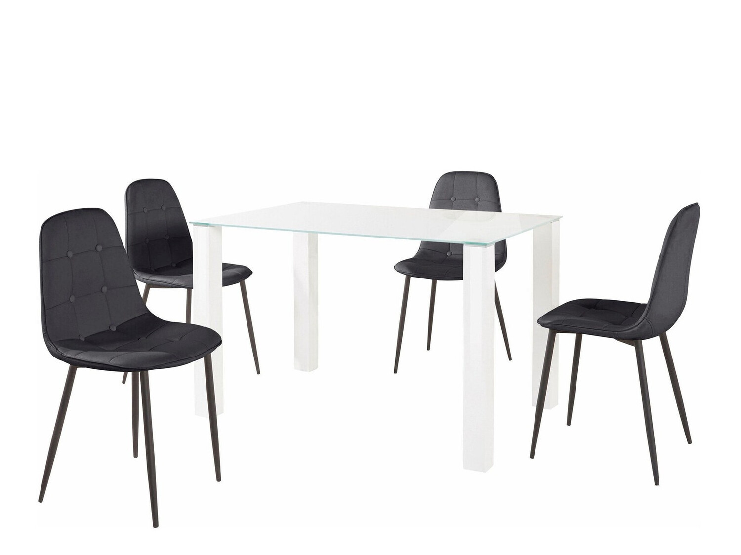 Trpezarijski set Denton 267 (Belo + Crno)