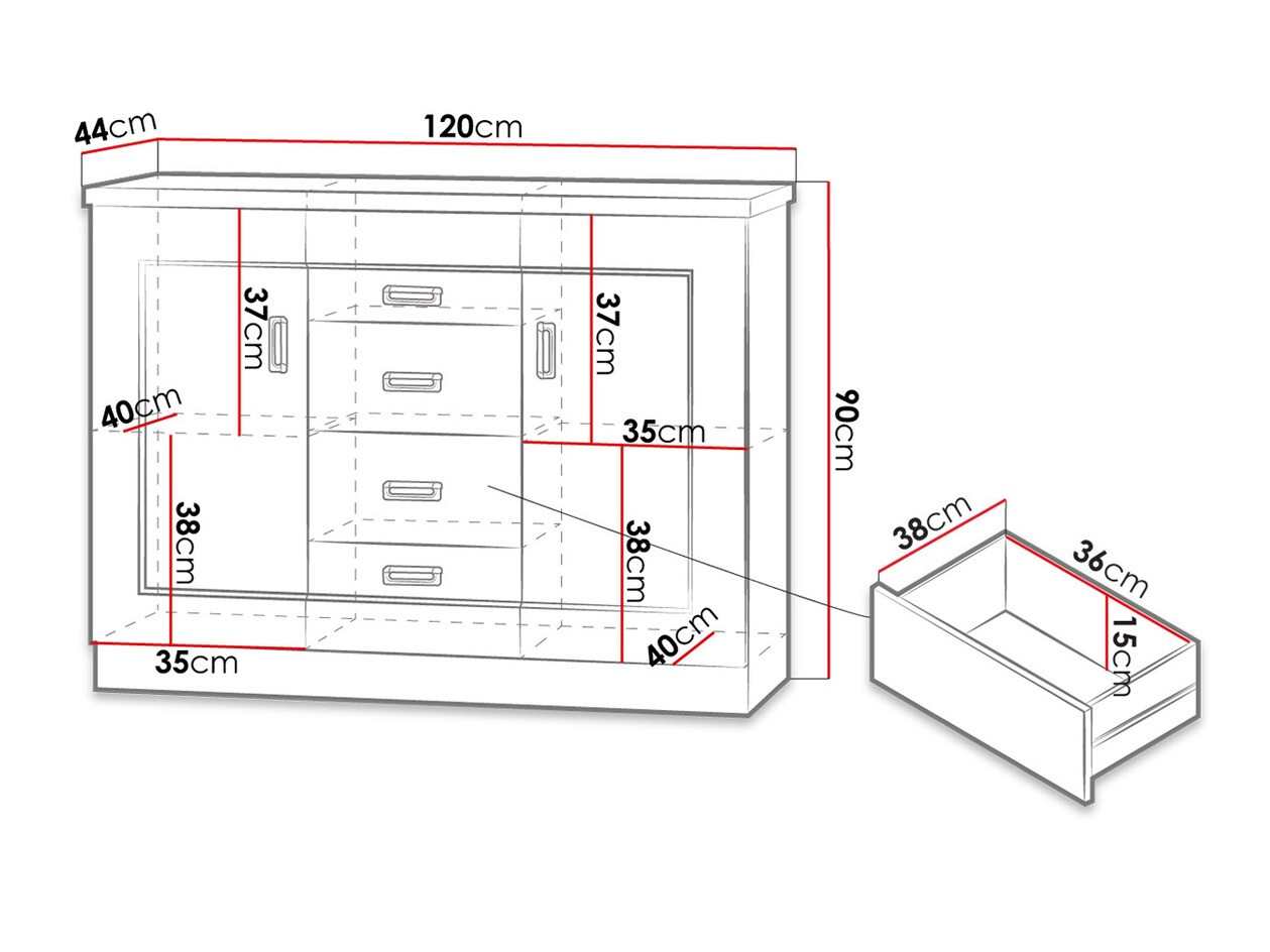 Komoda Lircava 104 (Храст лефкас)