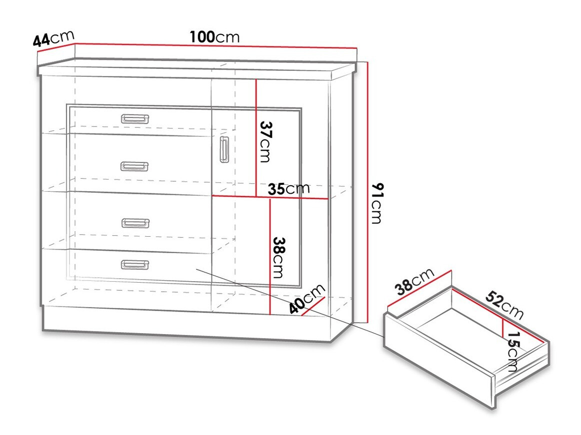 Komoda Lircava 117 (Храст лефкас)