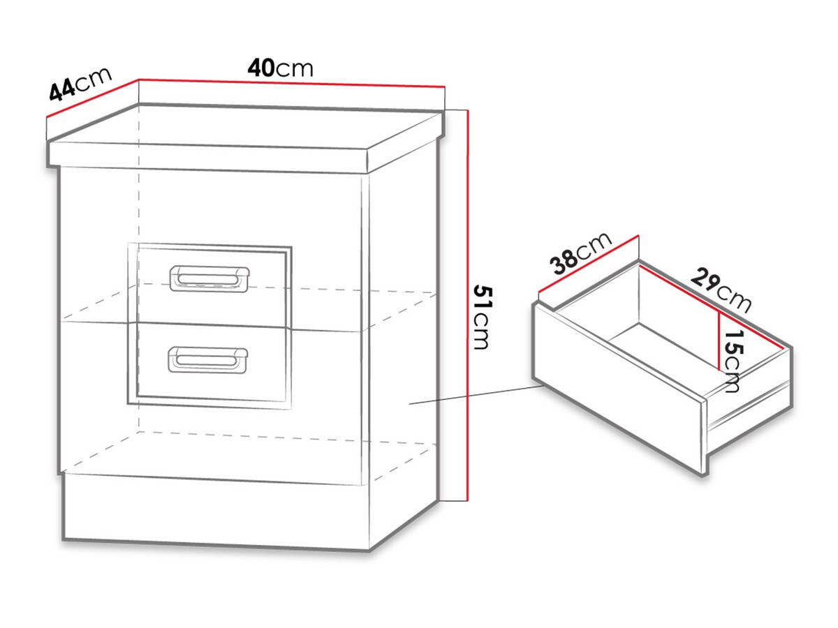 Noćni ormarić Lircava 113 (Lefkas hrast)