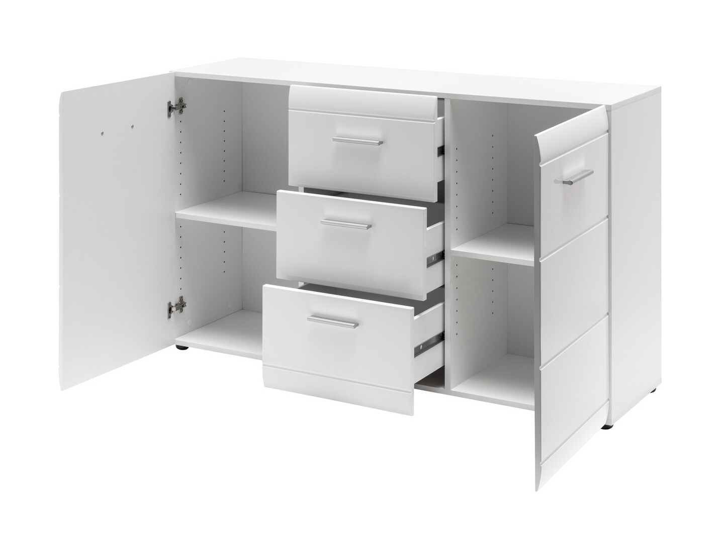 Komoda Livromu 108 (Sjajno belo + Belo)