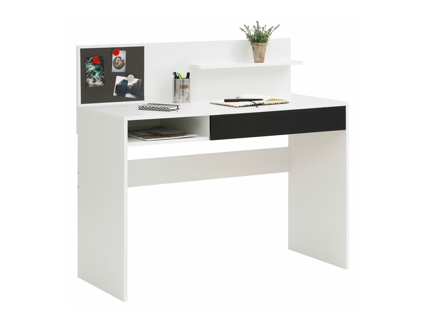 Kancelarijski sto Denton 301 (Belo + Crno)