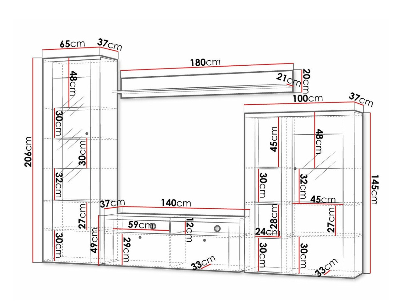 Set za dnevnu sobu Salelbo 100 (Orah)