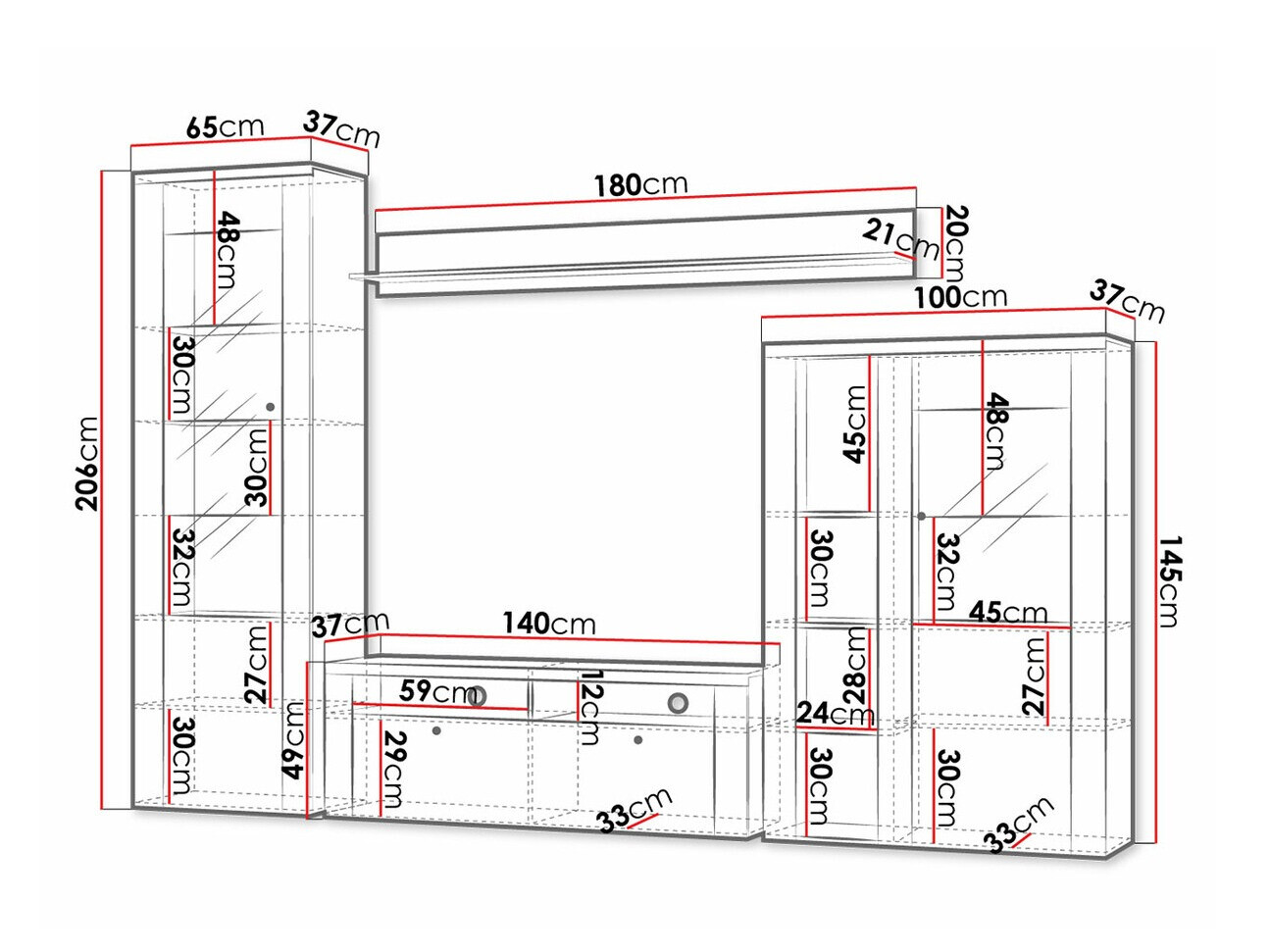Set za dnevnu sobu Salelbo 100 (Rivera hrast)