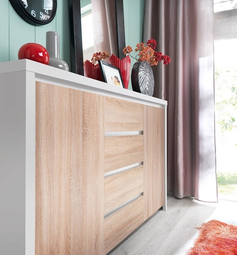 Komoda Nolroma 103 (Belo + Sonoma hrast)