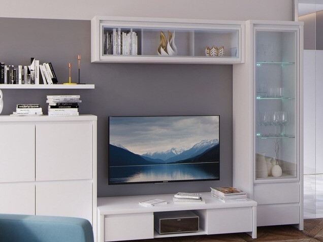 Zidna polica Nolroma 136 (Belo + Mat belo)