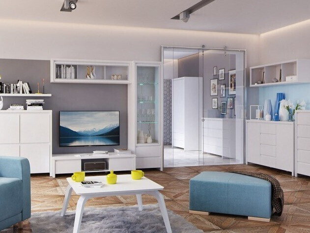 Zidna polica Nolroma 136 (Belo + Mat belo)