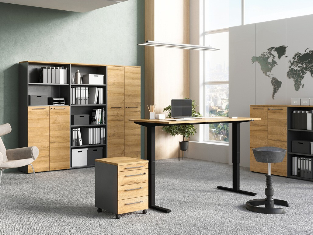 Polica Eliromo 106 (Graphite + Unuk hrast)