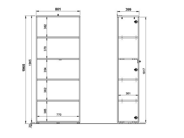 Polica Eliromo 106 (Graphite + Unuk hrast)