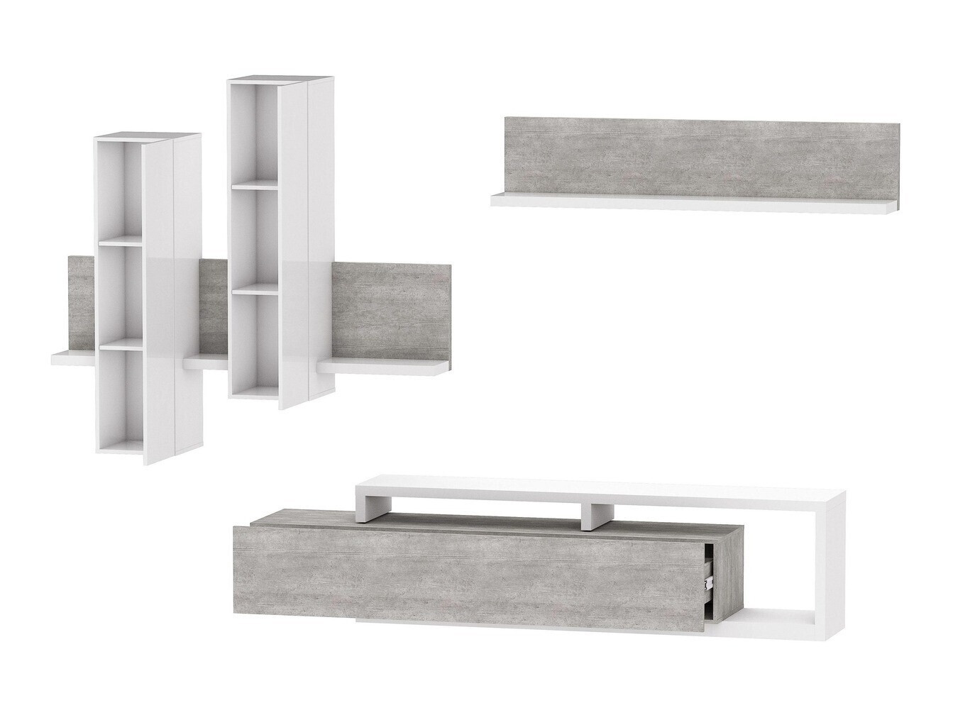 Set za dnevnu sobu Lutiva 100 (Belo + Beton)