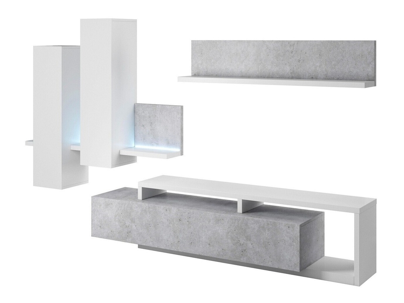 Set za dnevnu sobu Lutiva 100 (Belo + Beton)