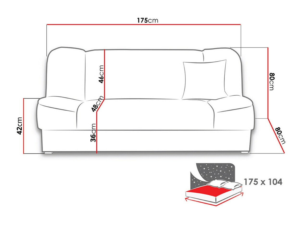 Sofa na razvlačenje Columbus 117 (Orinoco 22)