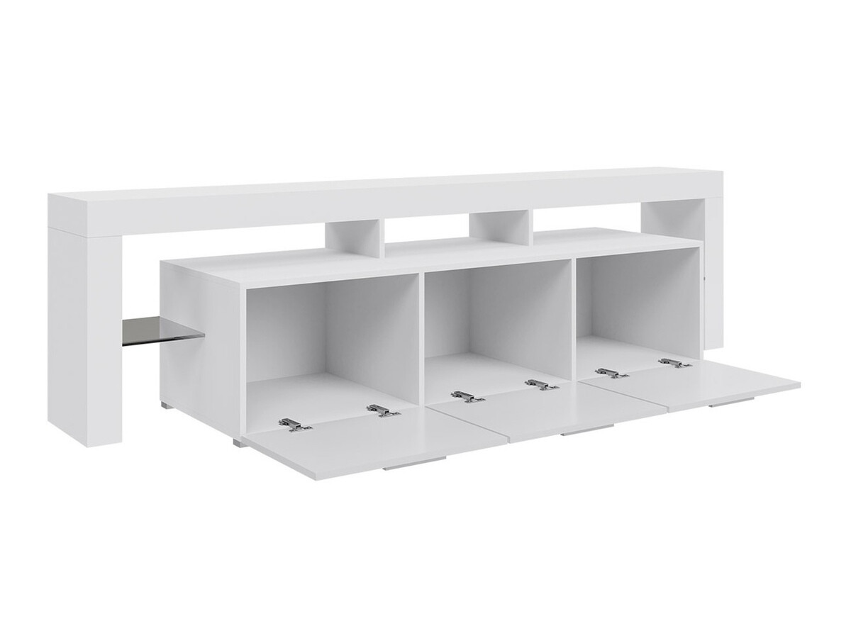 TV komoda Arbor (Belo + Sjajna siva)