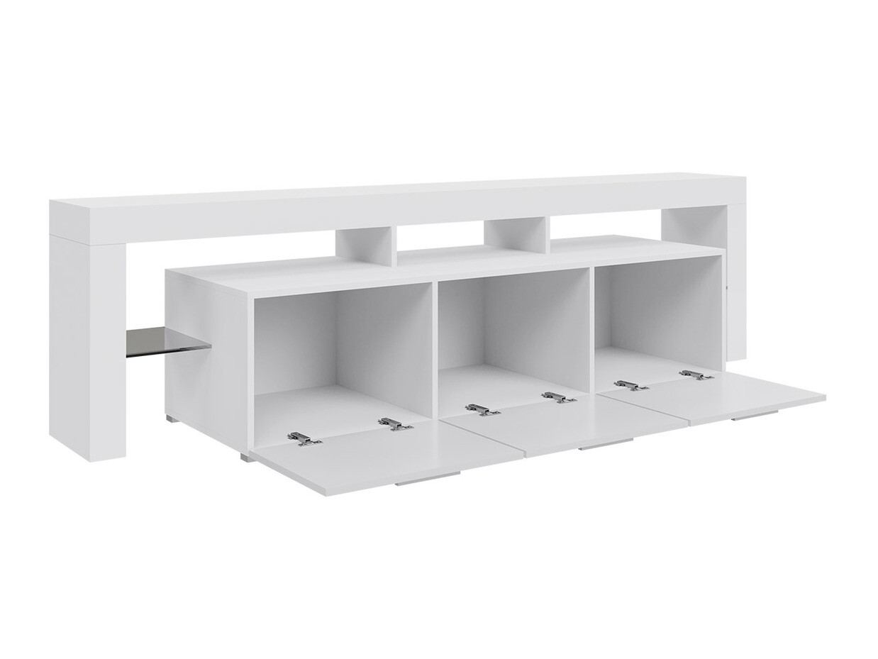 TV komoda Arbor (Belo + Sjajno crna)