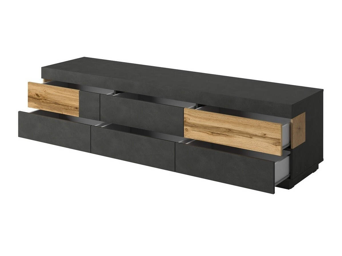 TV komoda Livlore 102 (Matera siva + Hrast Votan)