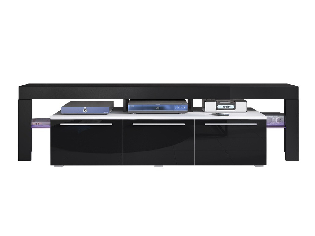 TV komoda Nashville 103 (Belo + Sjajno crna)