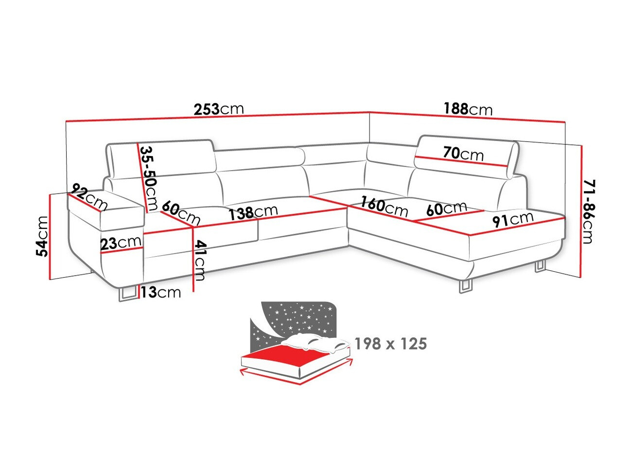 Ugaona sofa Comfivo 306 (Manila 16 + Manila 18)