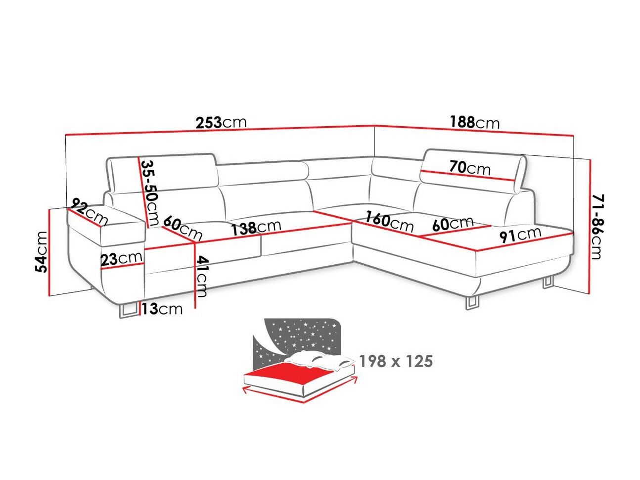 Ugaona sofa Comfivo 306 (Manila 16 + Manila 18)
