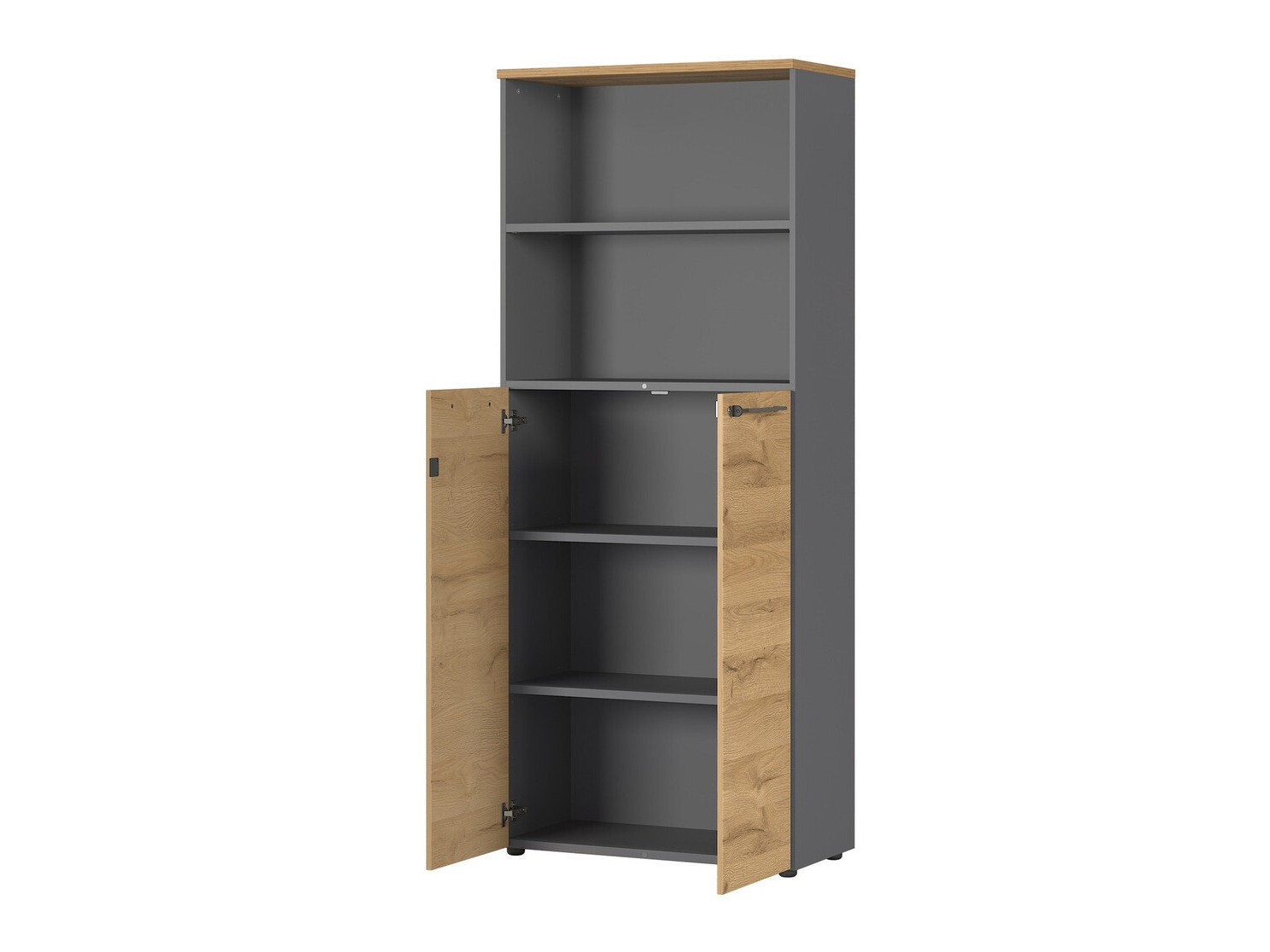 Polica Eliromo 105 (Graphite + Unuk hrast)