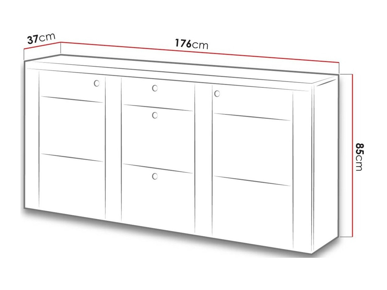 Komoda Salelbo 107 (Sibu ariš + Trufel hrast)