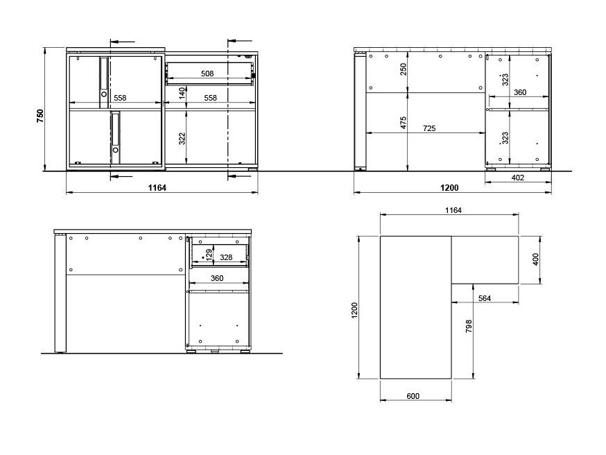 Ugaoni kancelarijski sto Vocave 101