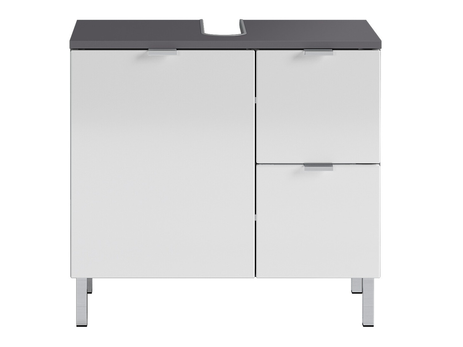 Samostojeći kupatilski ormarić za umivaonik Lomcamo 100 (Sjajno belo+ Grafit)