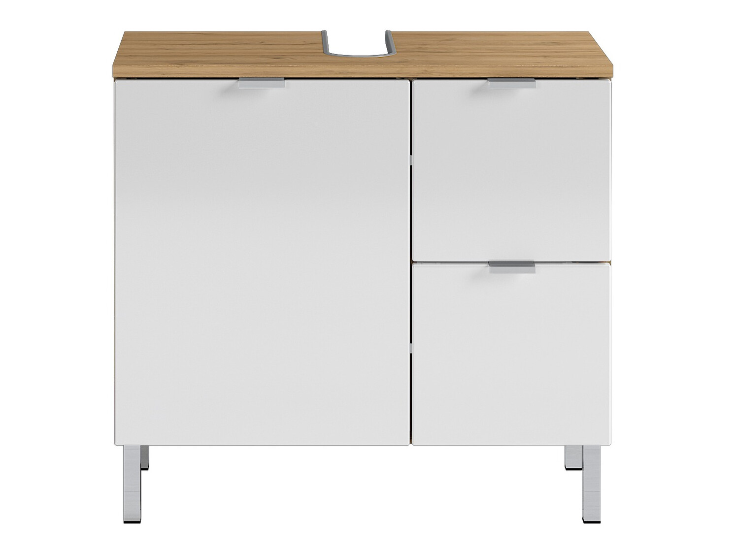 Samostojeći kupatilski ormarić za umivaonik Lomcamo 100 (Sjajno belo + Grandson hrast)