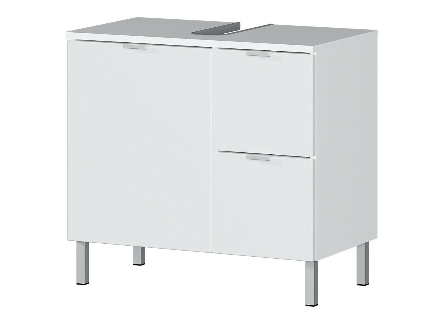 Samostojeći ormarić sa umivaonikom Lomcamo 100 (Belo + Sjajno belo)