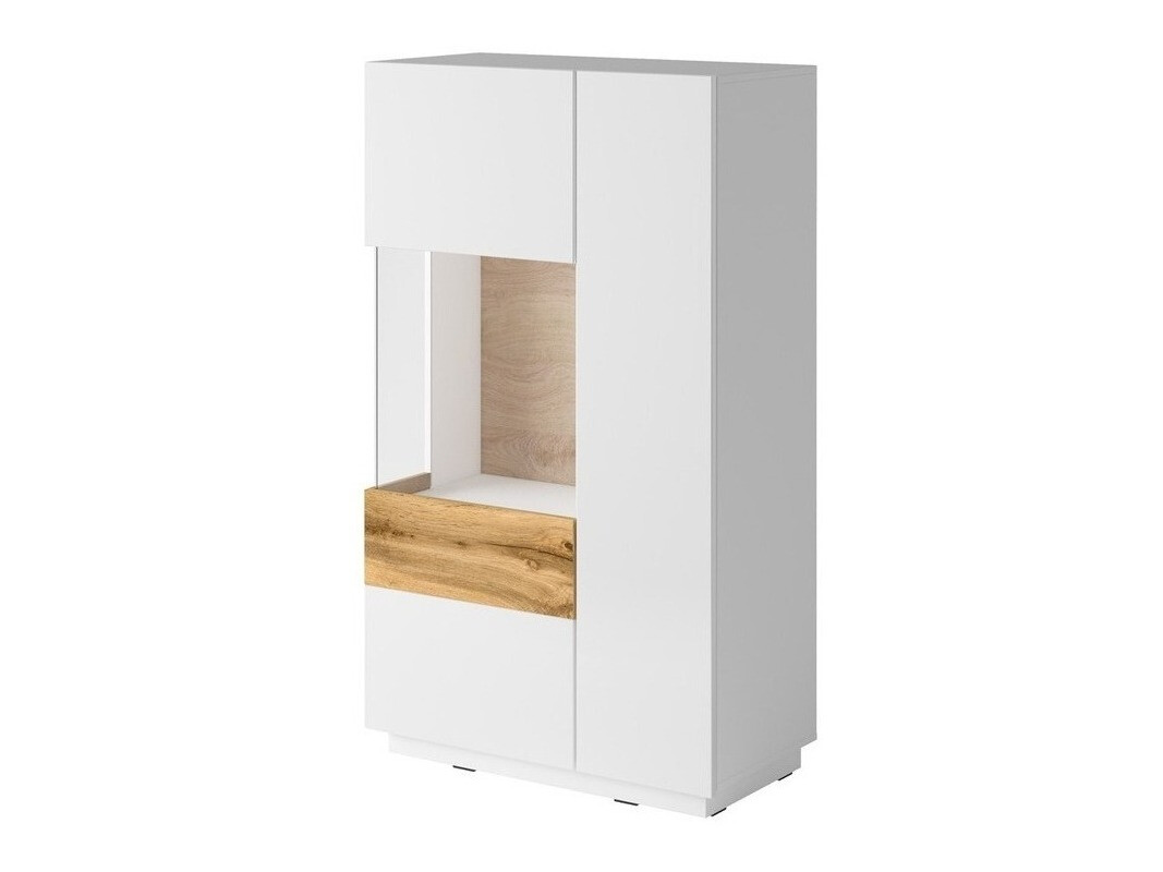 Ormarić Livlore 104 (Belo + Sjajno belo + Вотан храст)