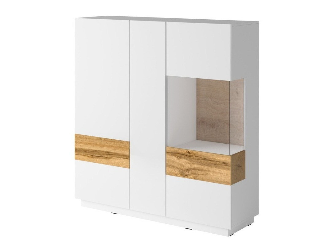 Set za dnevnu sobu Livlore 110 (Belo + Sjajno belo + Hrast Votan)