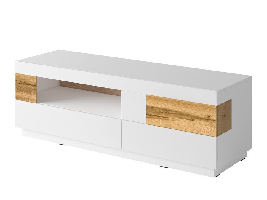 Set za dnevnu sobu Livlore 110 (Belo + Sjajno belo + Hrast Votan)