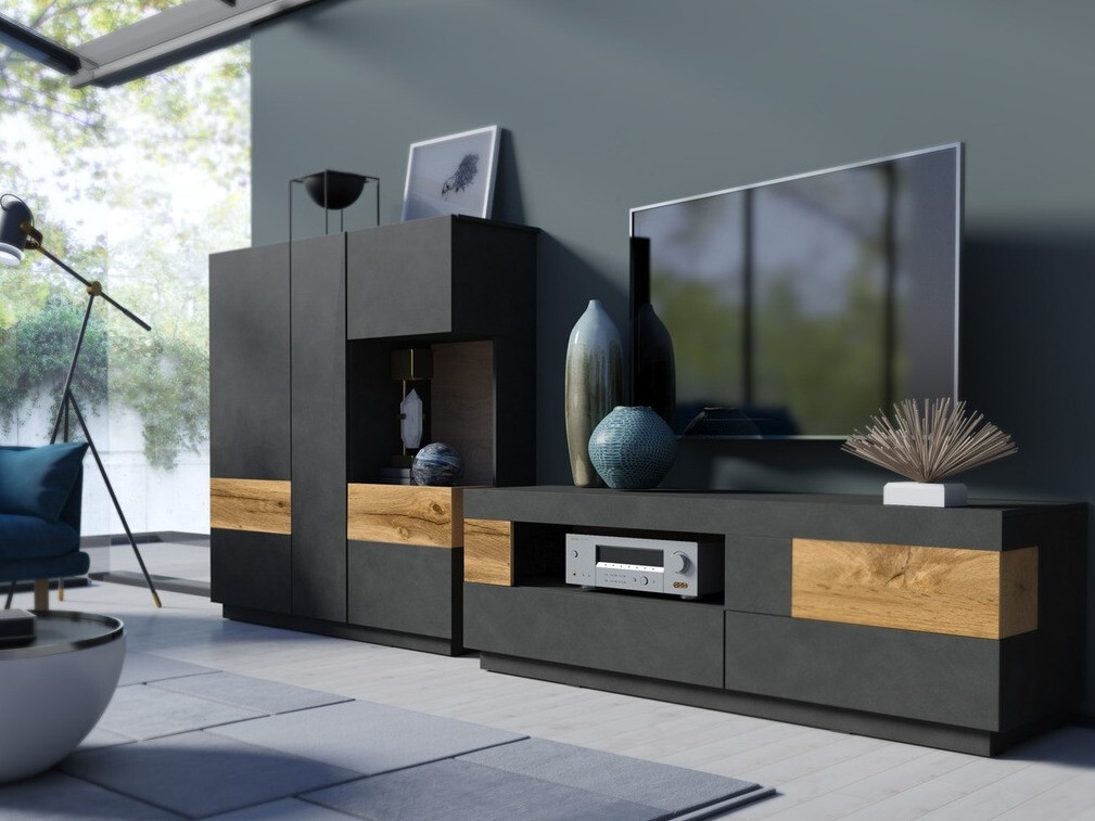 Set za dnevnu sobu Livlore 110 (Matera siva + Hrast Votan)